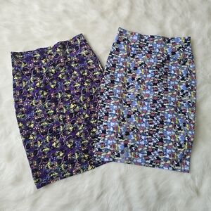 LuLaRoe Disney Minnie Mickey Cassie Pencil Skirt Bundle Lot Women's Medium